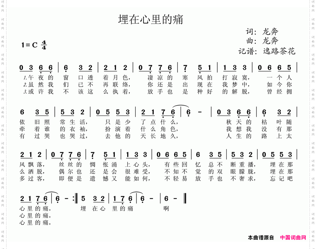 埋在心里的痛