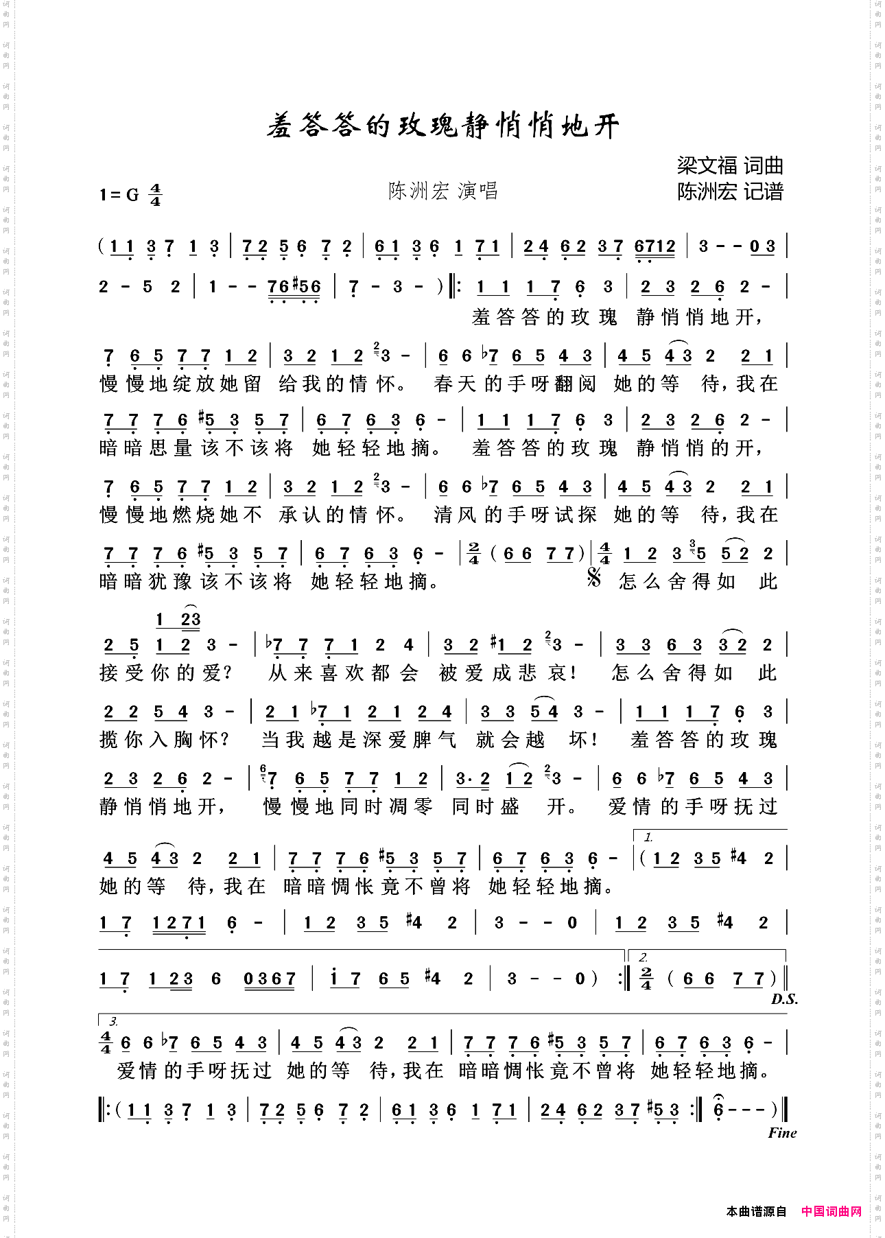羞答答的玫瑰静悄悄地开