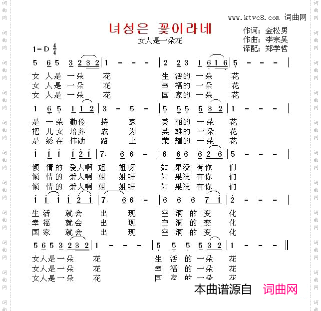 [朝鲜]女人是一朵花中文版