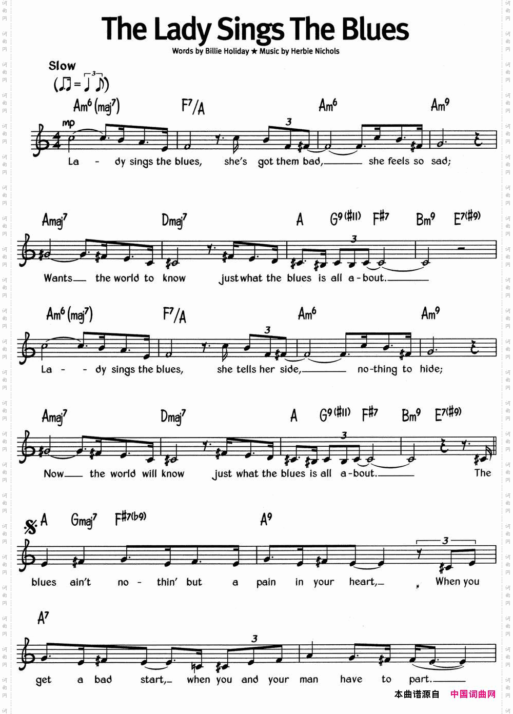 蓝调音乐：TheLadySingsTheBlues