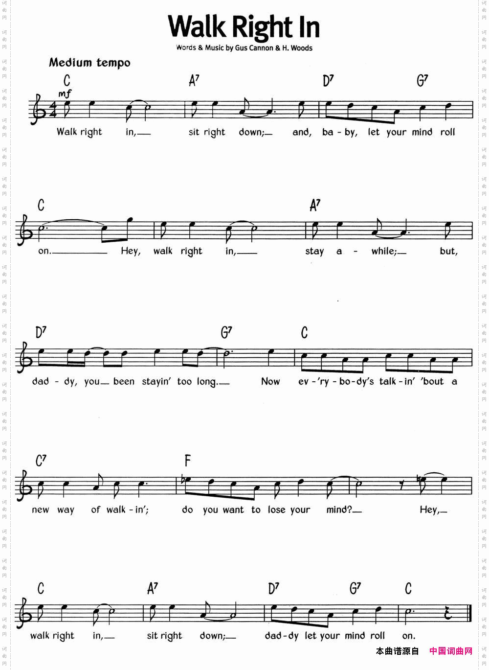 蓝调音乐:WalkRightIn