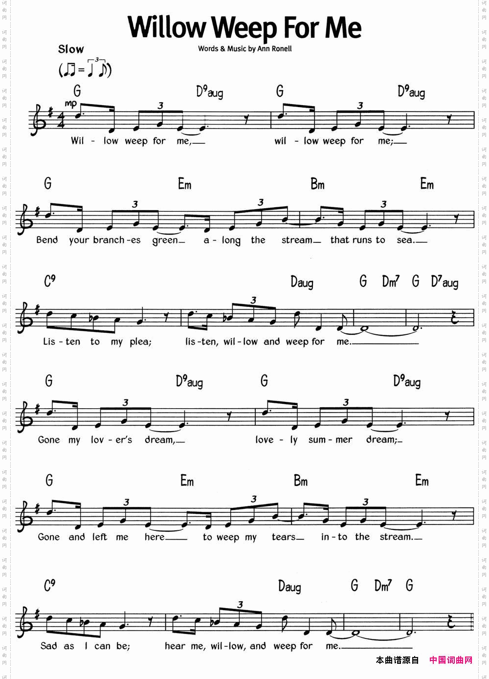 蓝调音乐:WillowWeepForMe