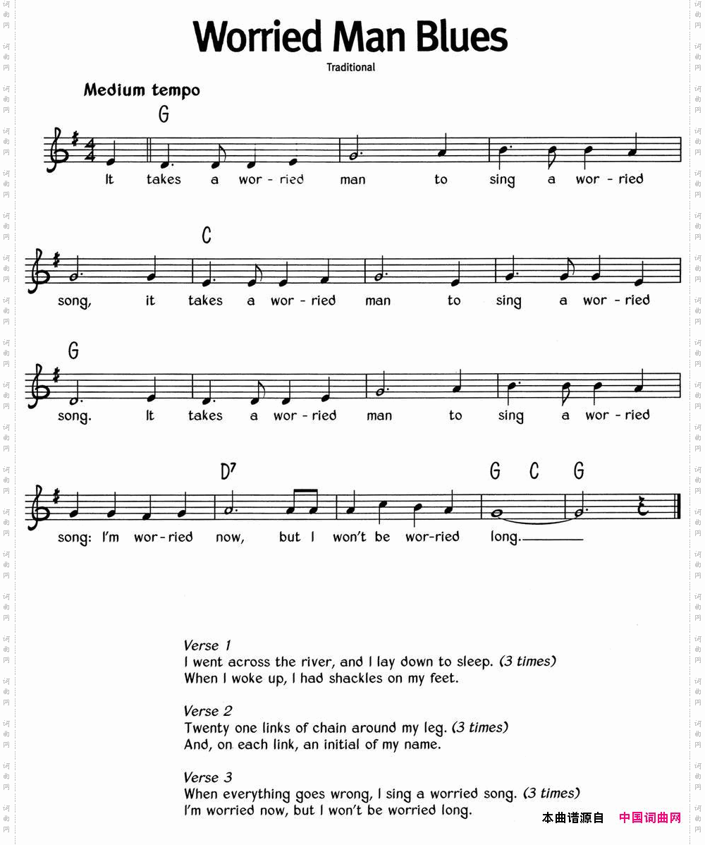 蓝调音乐:WorriedManBlues