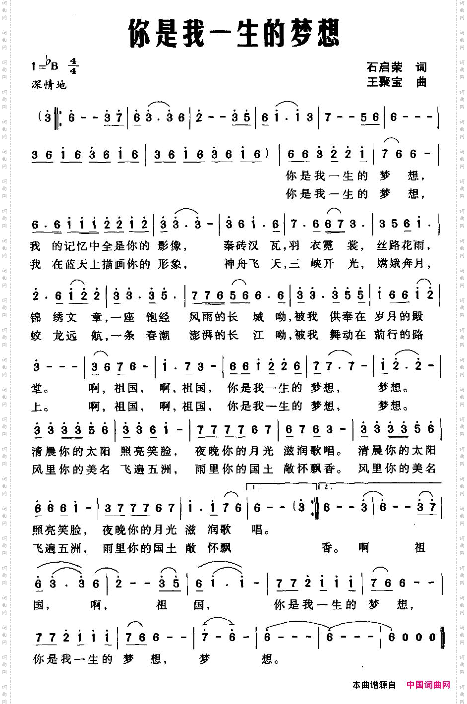 你是我一生的梦想