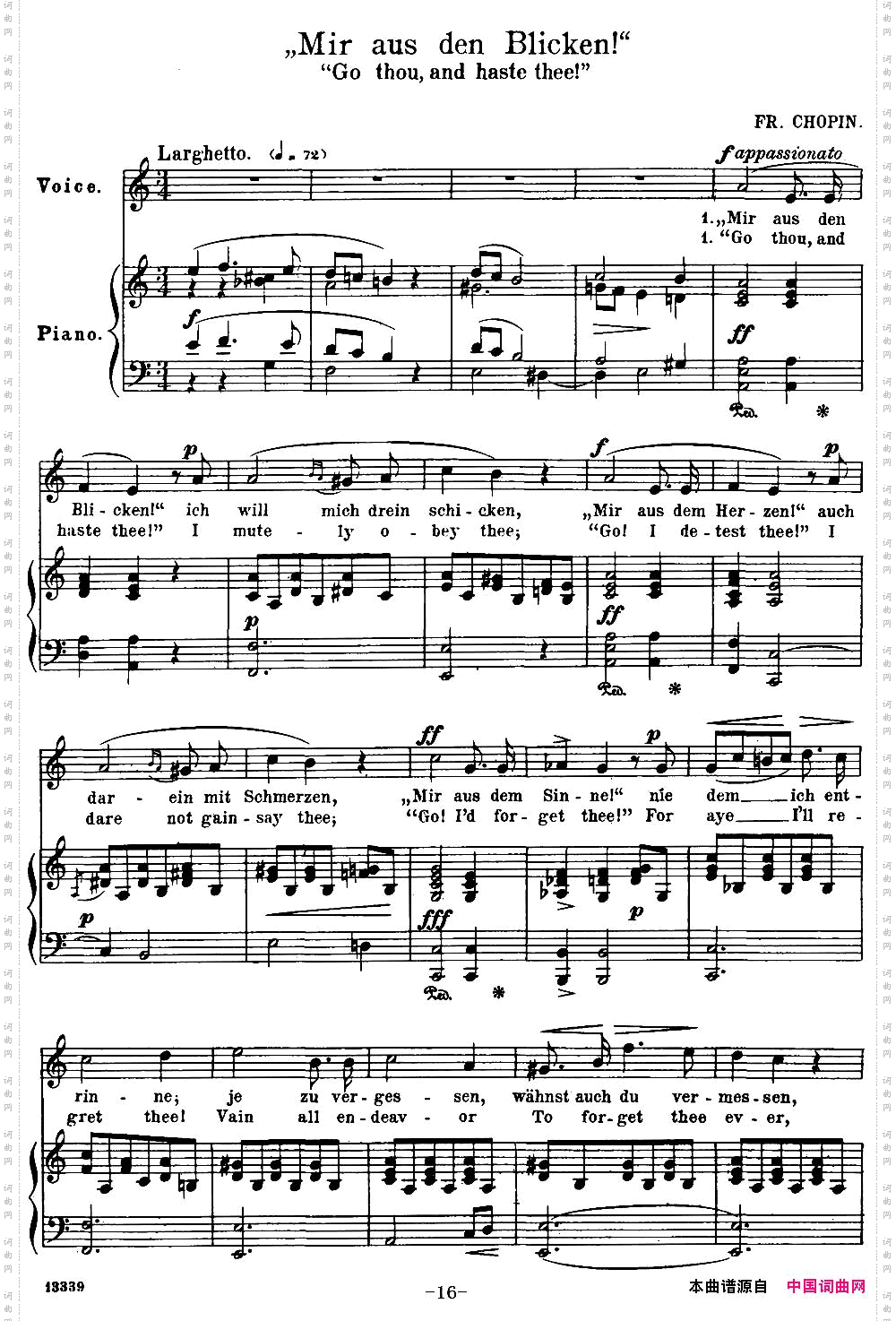Chopin-17PolishSongsOp.74,No.6MirausdenBlicken!Gothou,andhastethee!钢琴伴奏谱_Chopin-17 Polish Songs Op.74,No.6Mir aus den Blicken!Go thou,and haste thee!钢琴伴奏谱