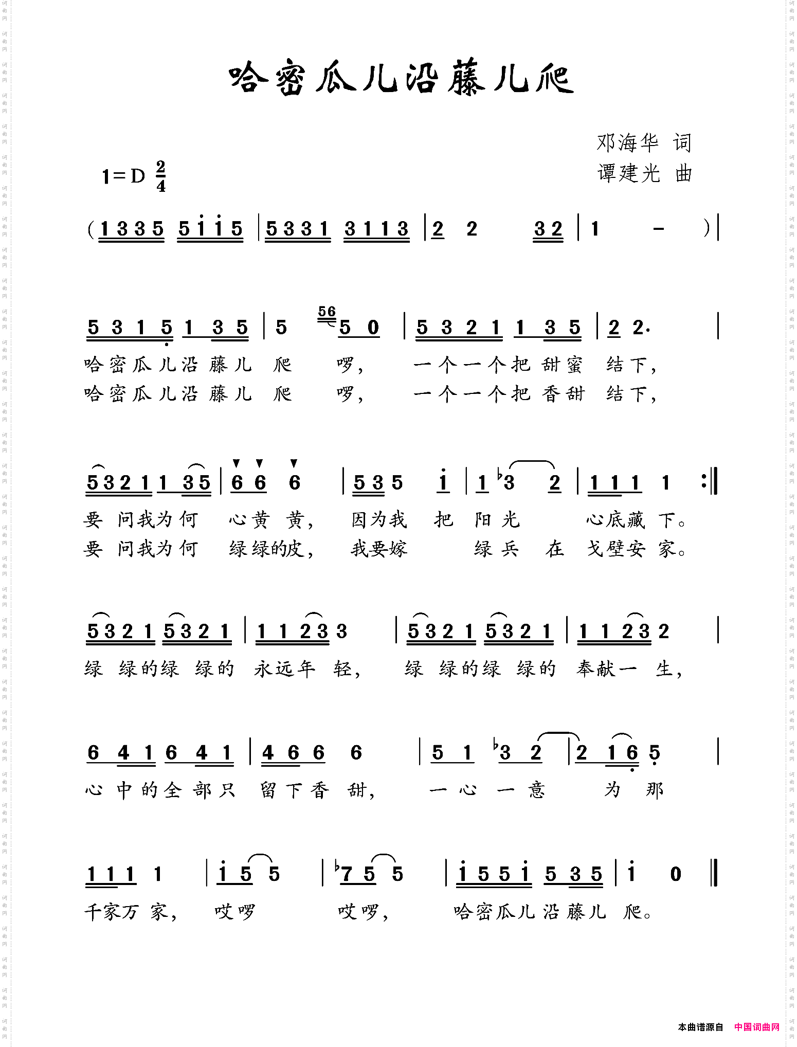 哈密瓜儿沿藤儿爬