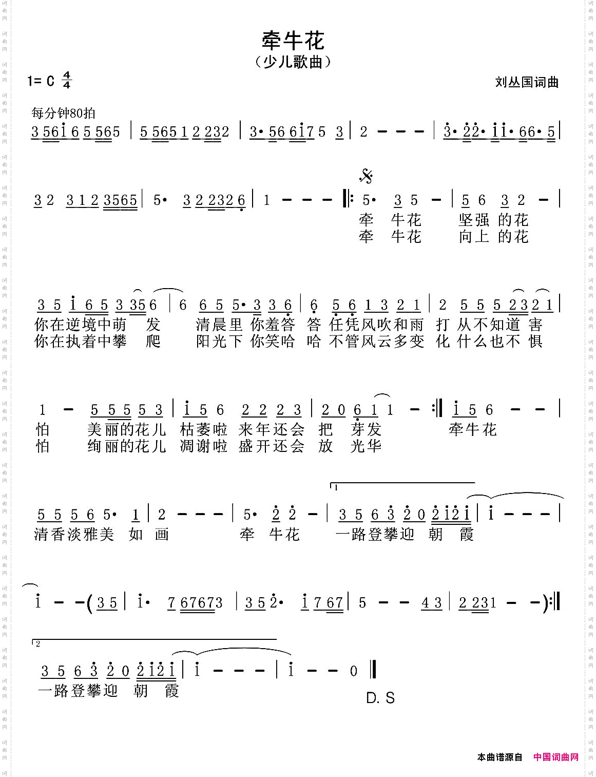 牵牛花刘丛国词曲_牵牛花刘丛国 词曲