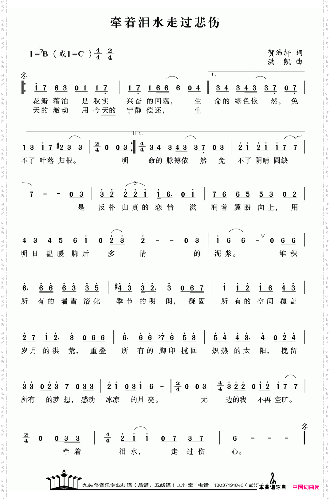 牵着泪水走过悲伤