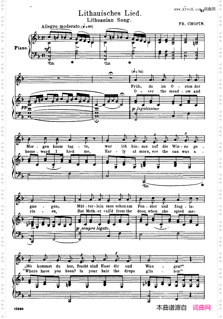 立陶宛歌谣LithauischesLied_正谱