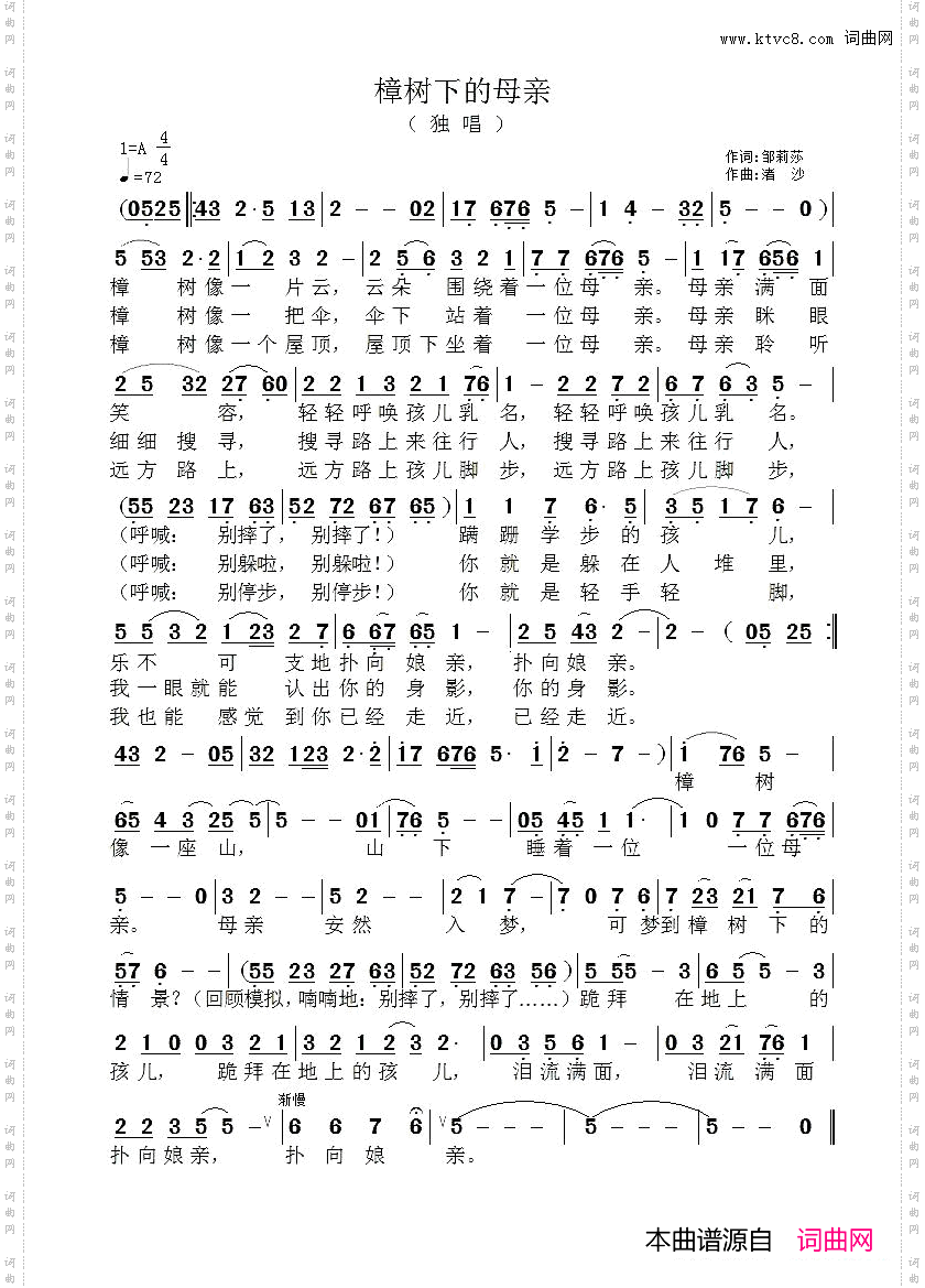 樟树下的母亲