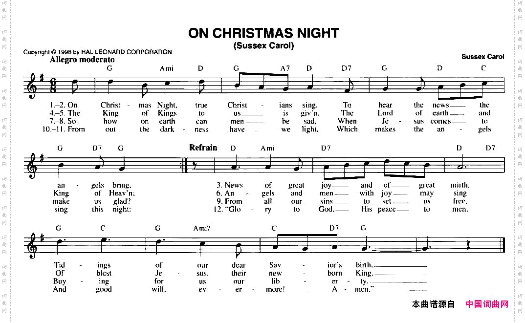 ONCHRISTMASNIGTHSUSSEXCAROL_ON CHRISTMAS NIGTHSUSSEX CAROL