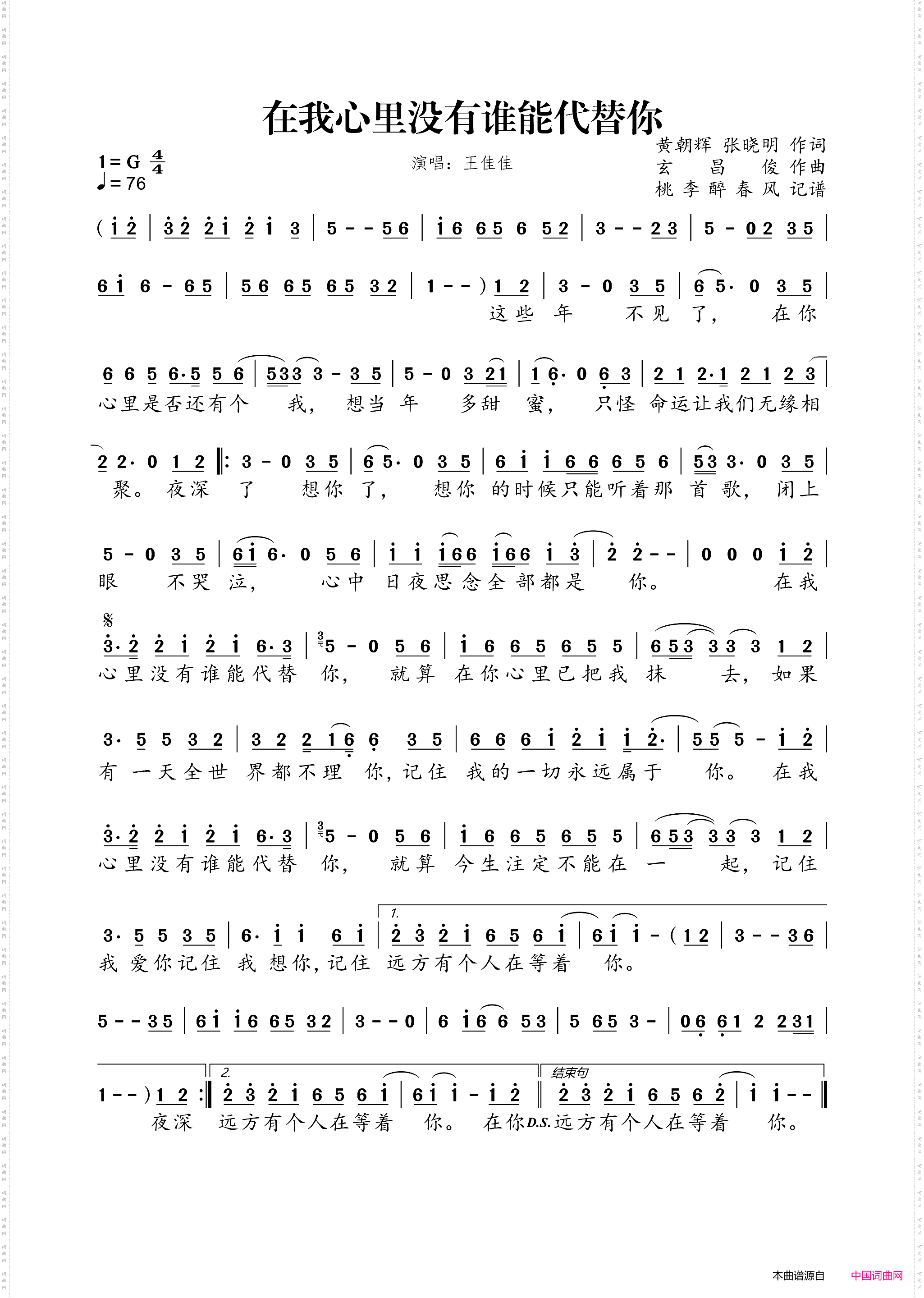 在我心里没有谁能代替你