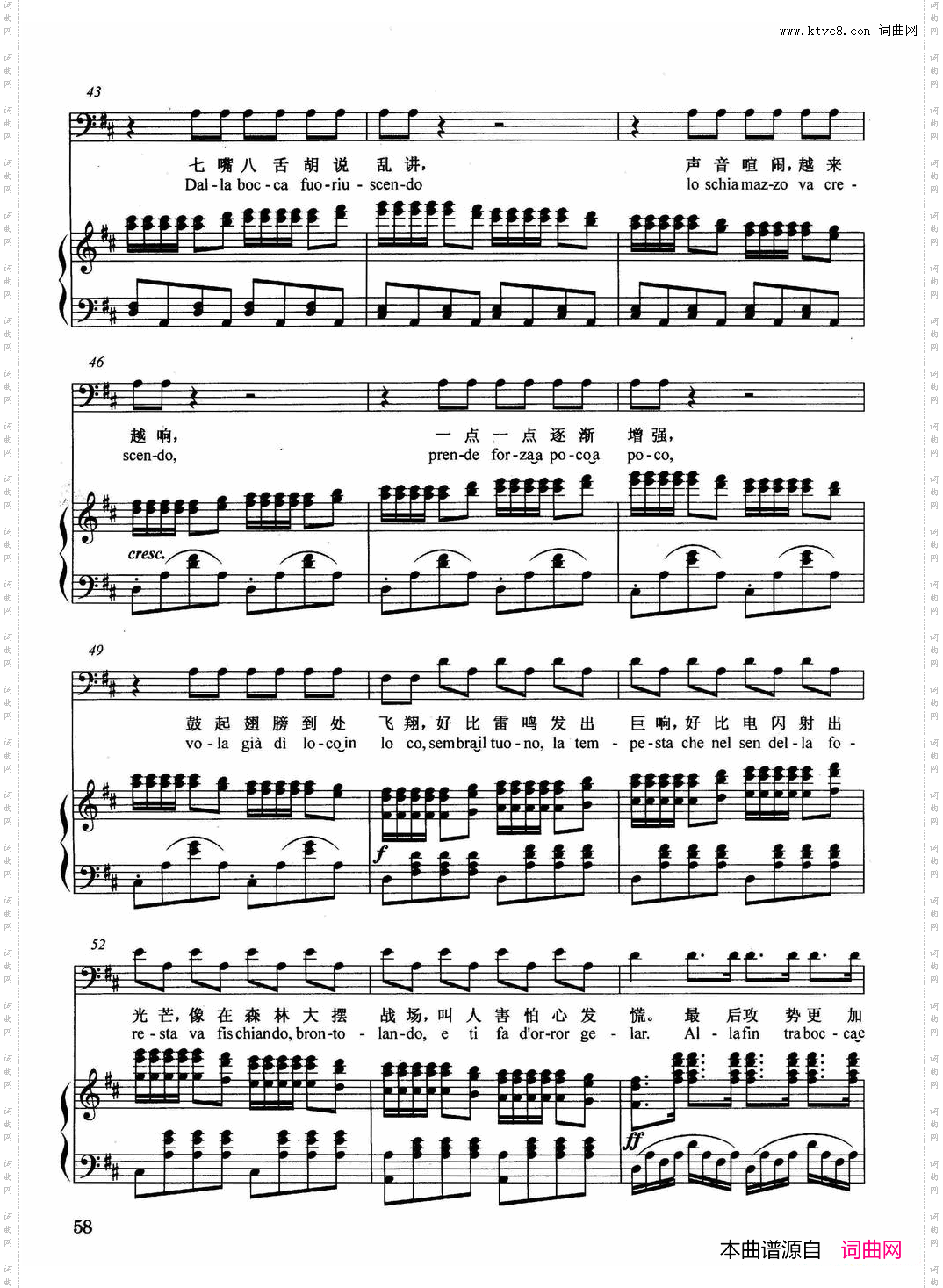 [意]诽谤正谱选自歌剧《塞维利亚理发师》