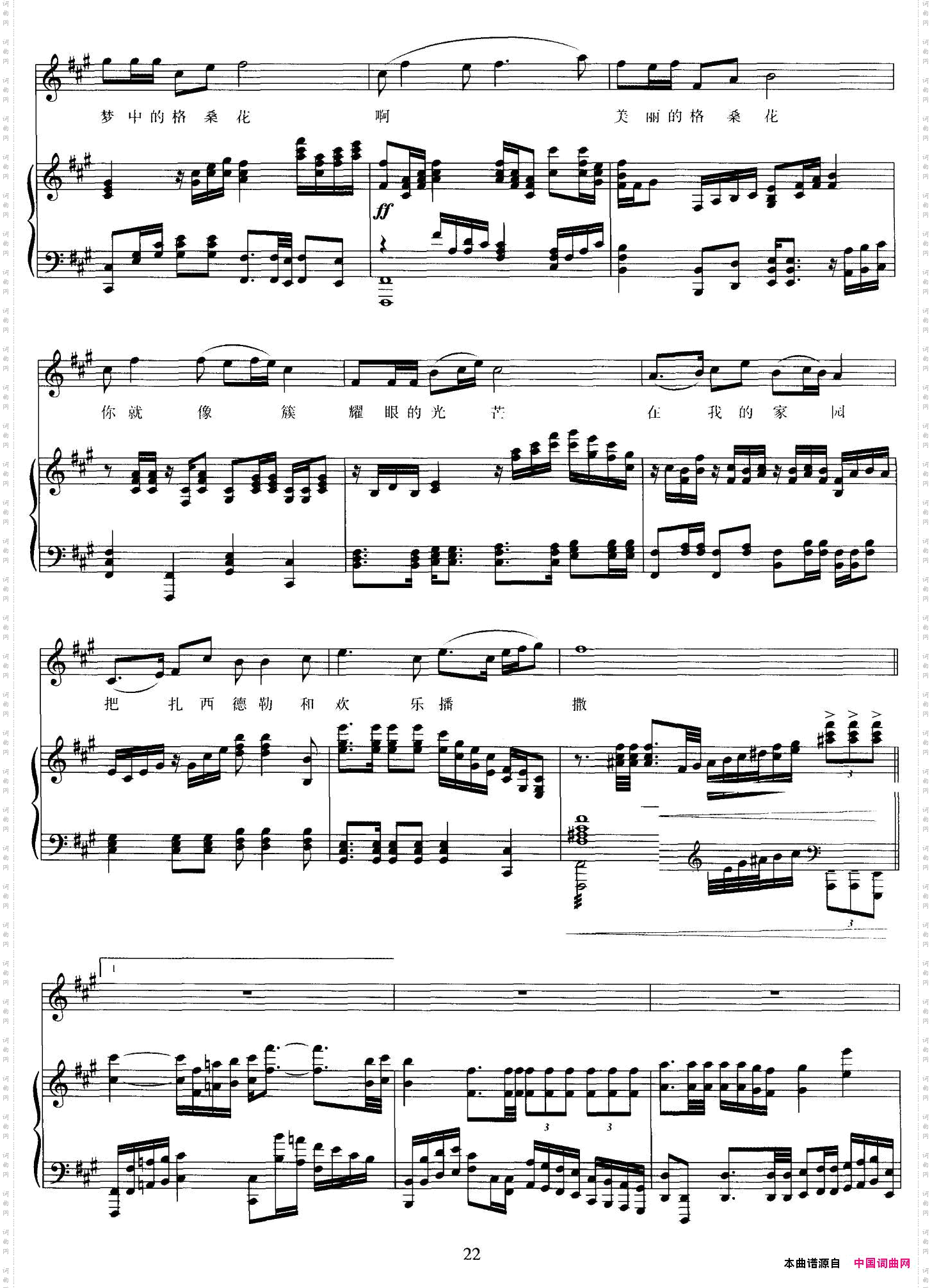 梦中的格桑花正谱