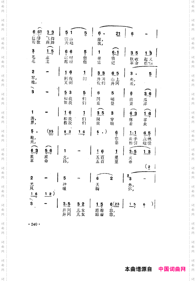 毛泽东之歌-红太阳歌曲集201-250