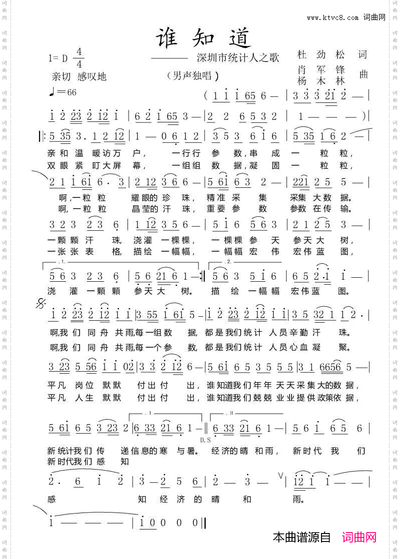 谁知道_深圳市统计人之歌