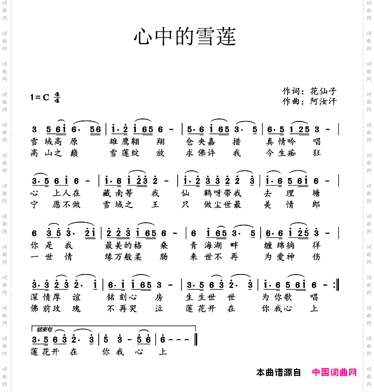 心中的雪莲