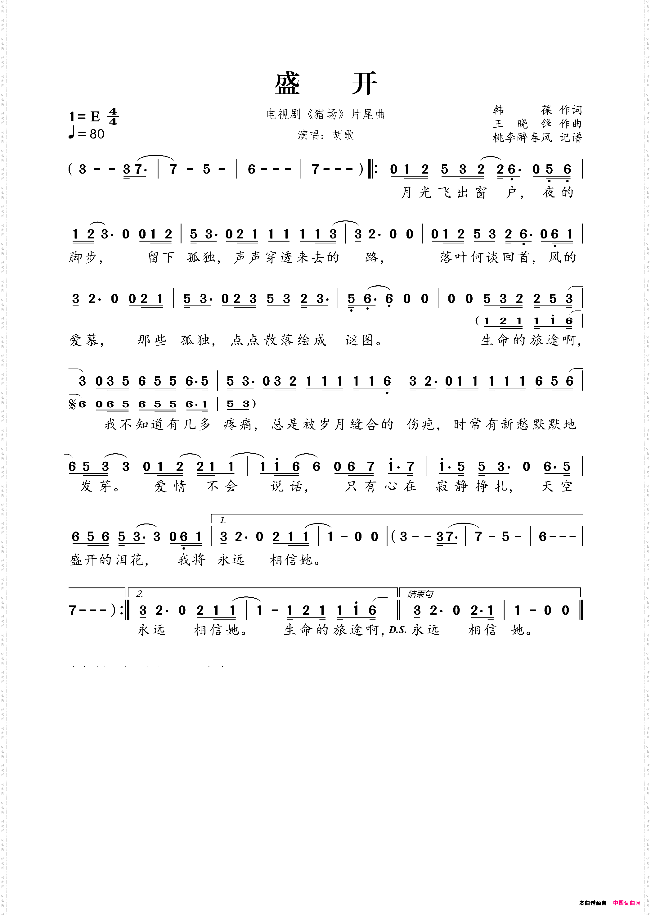 盛开电视剧《猎场》片尾曲