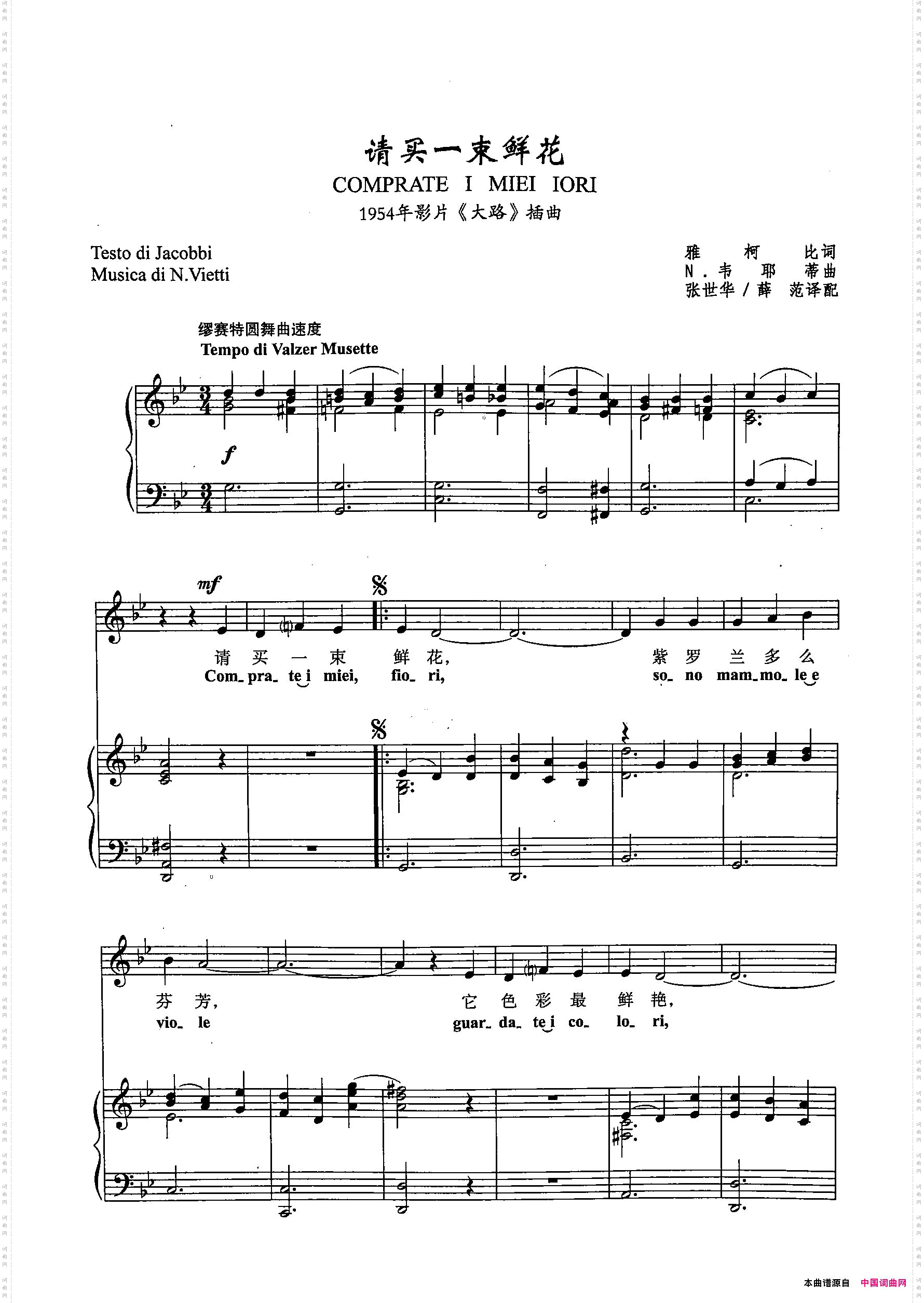 [意]39请买一束鲜花正谱