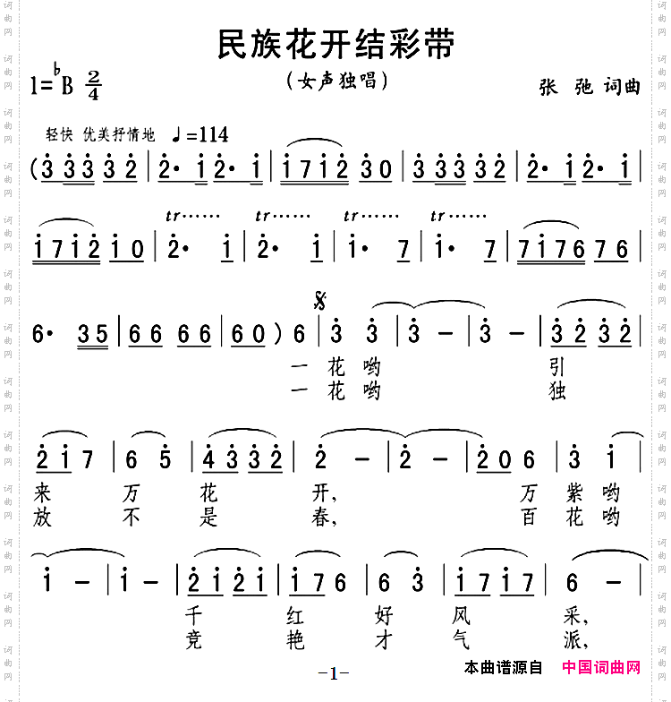 民族花开结彩带