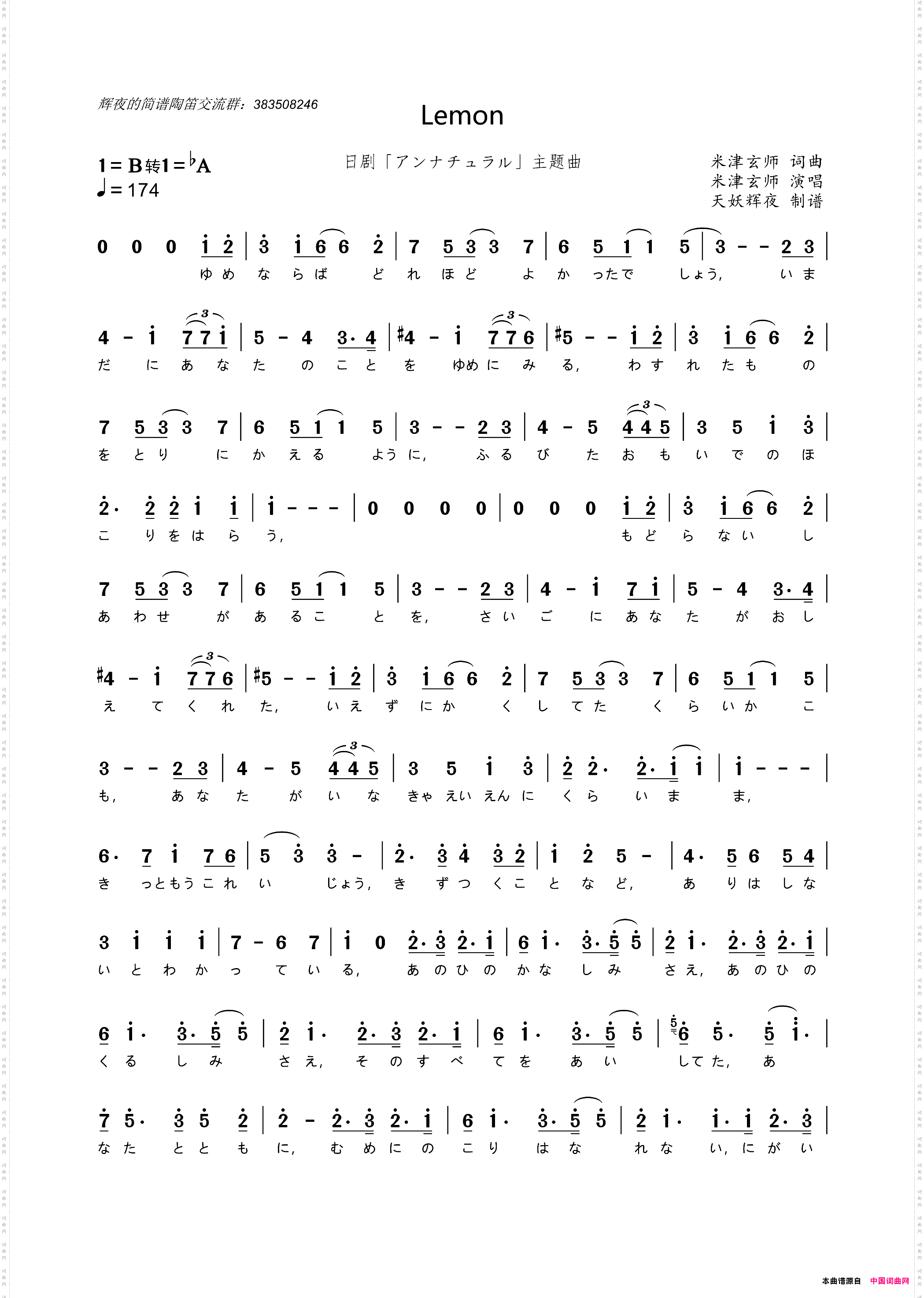 【日】Lemon电视剧《非自然死亡》主题曲/ドラマ「アンナチュラル」主題歌_【日】Lemon电视剧《非自然死亡》主题曲 / ドラマ「アンナチュラル」主題歌