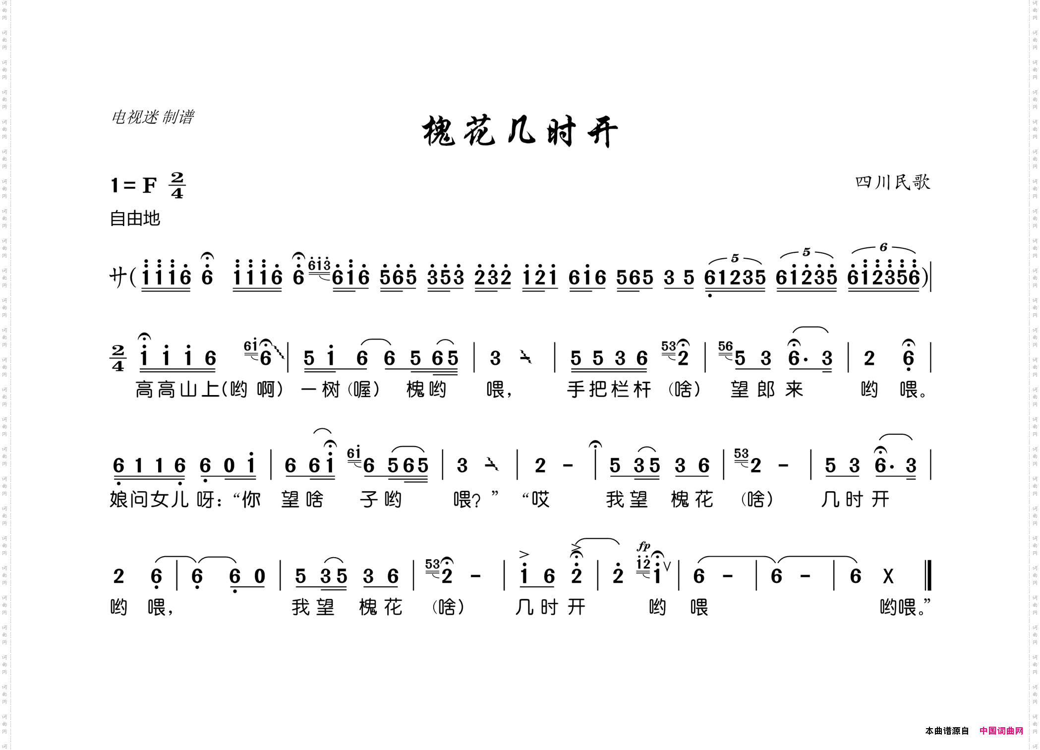 槐花几时开四川民歌