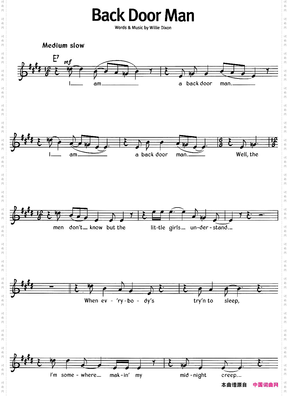 蓝调音乐：BackDoorMan