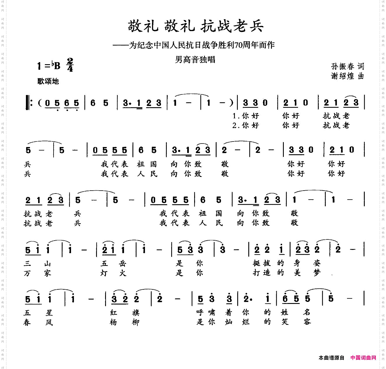 敬礼敬礼抗战老兵