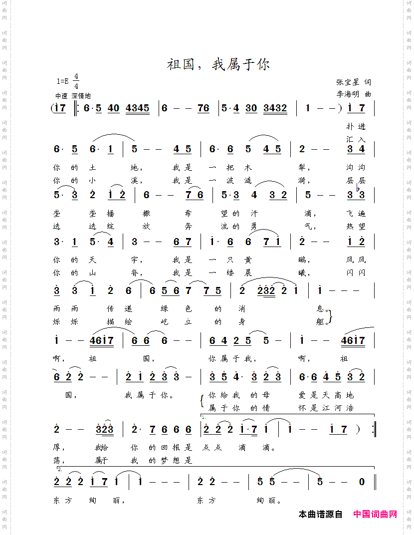 祖国，我属于你