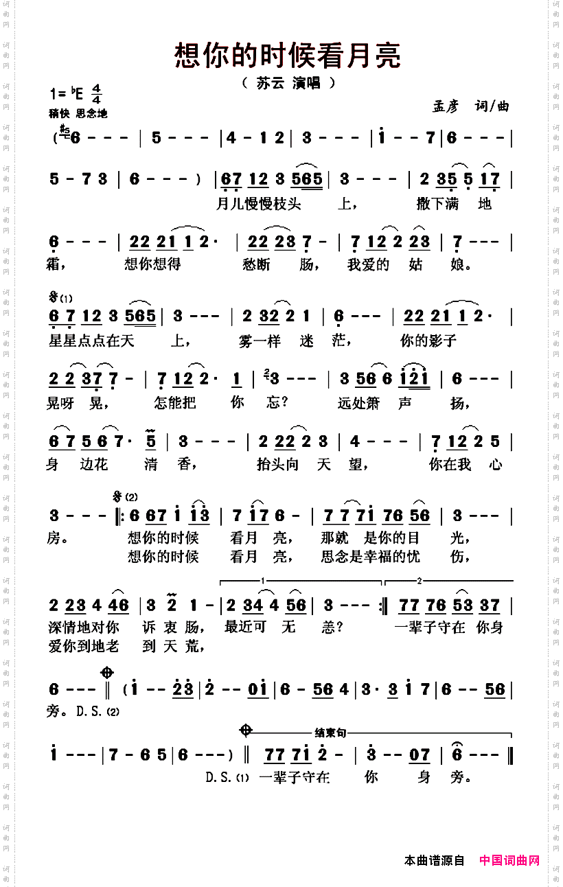 想你的时候看月亮
