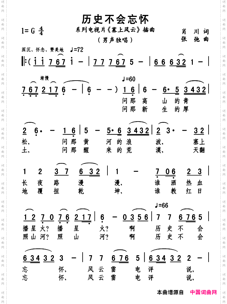 历史不会忘怀_系列电视片《塞上风云》插曲