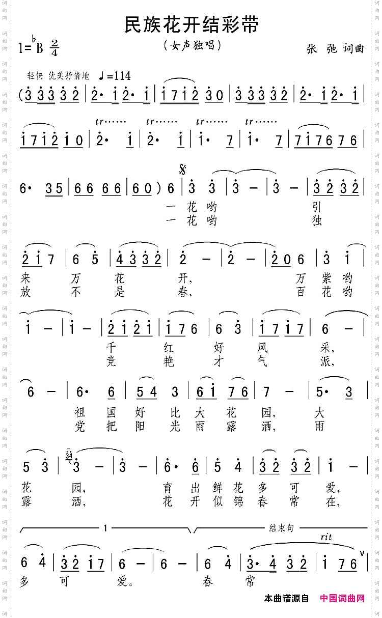 民族花开结彩带