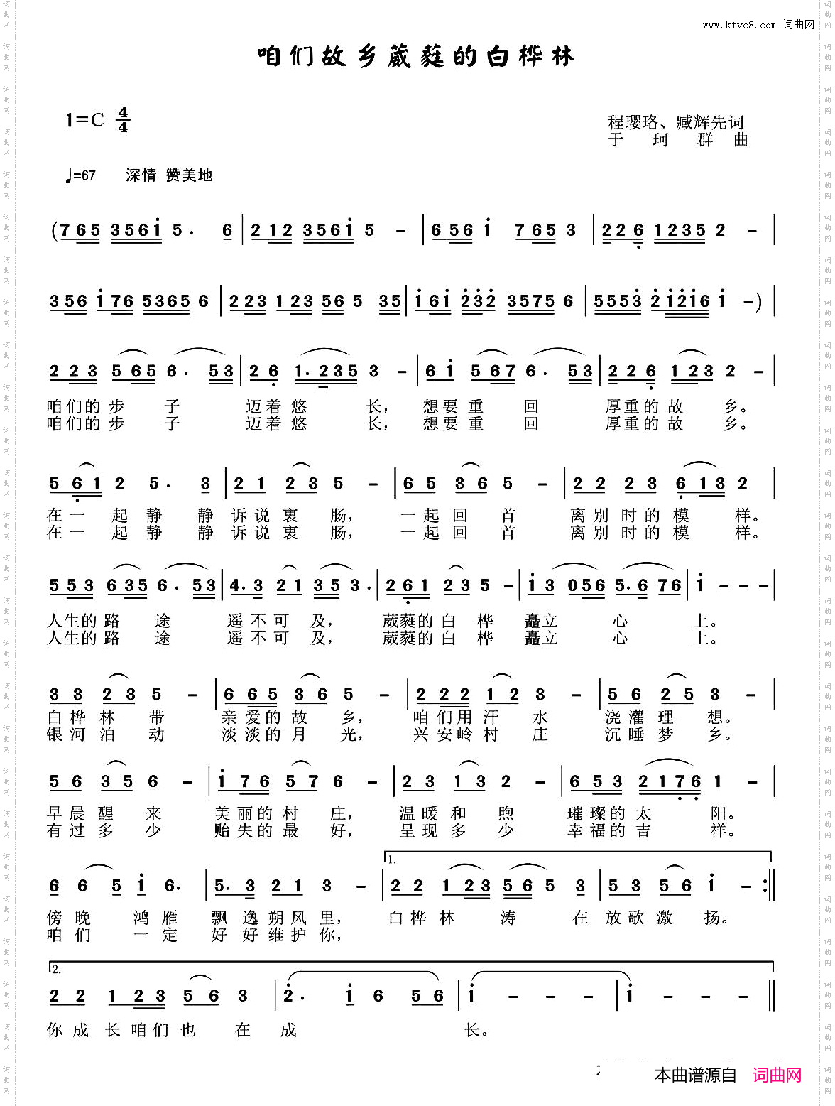 咱们故乡葳蕤的白桦林