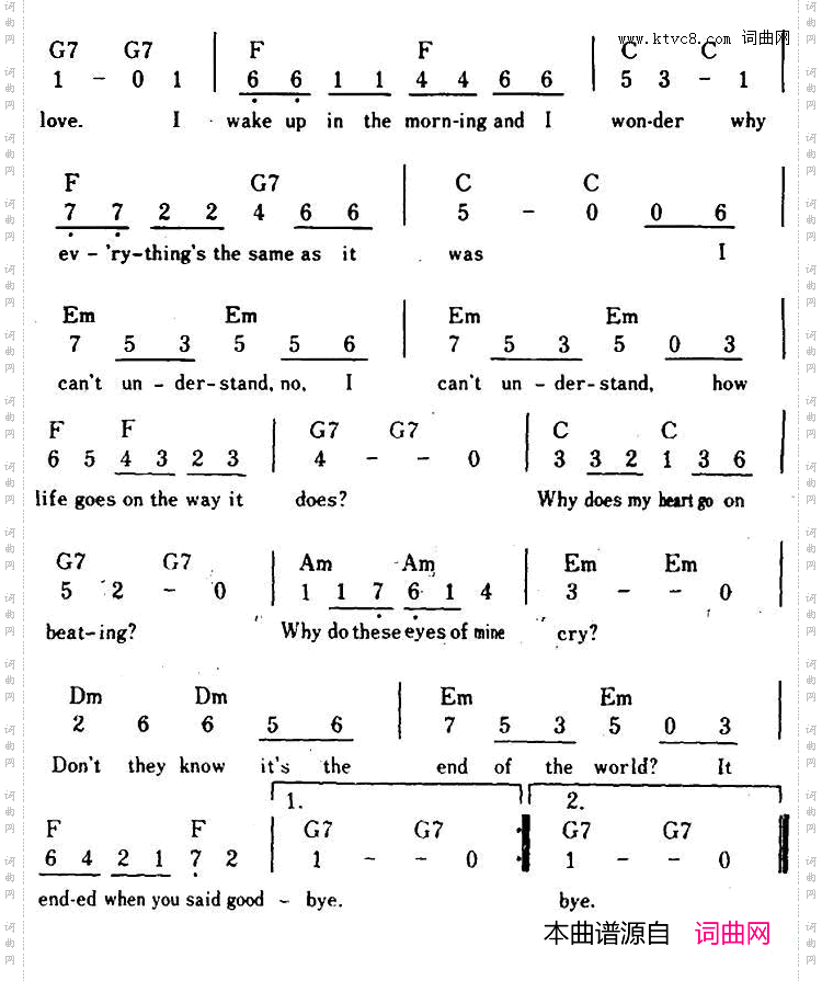 【美】TheEndOfTheWorld世界之尽头、带和弦