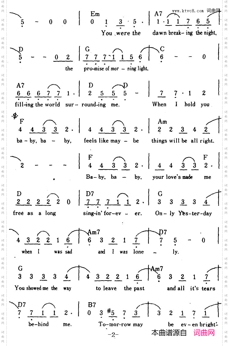 【美】OnlyYesterday仅仅是昨天、带和弦