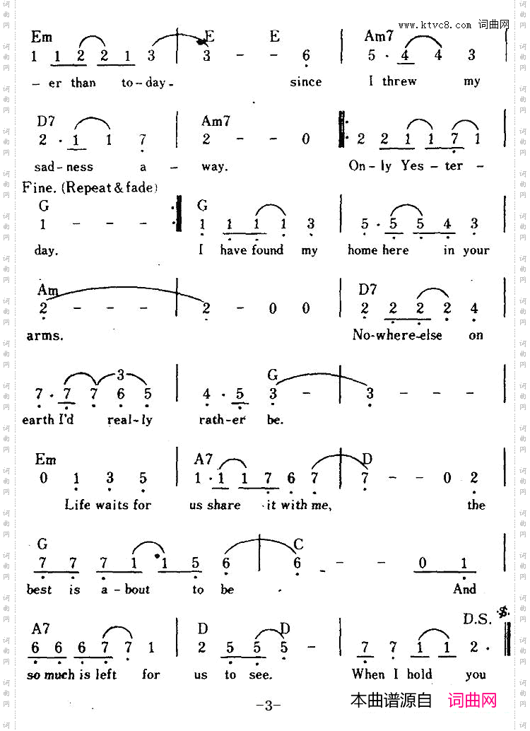 【美】OnlyYesterday仅仅是昨天、带和弦