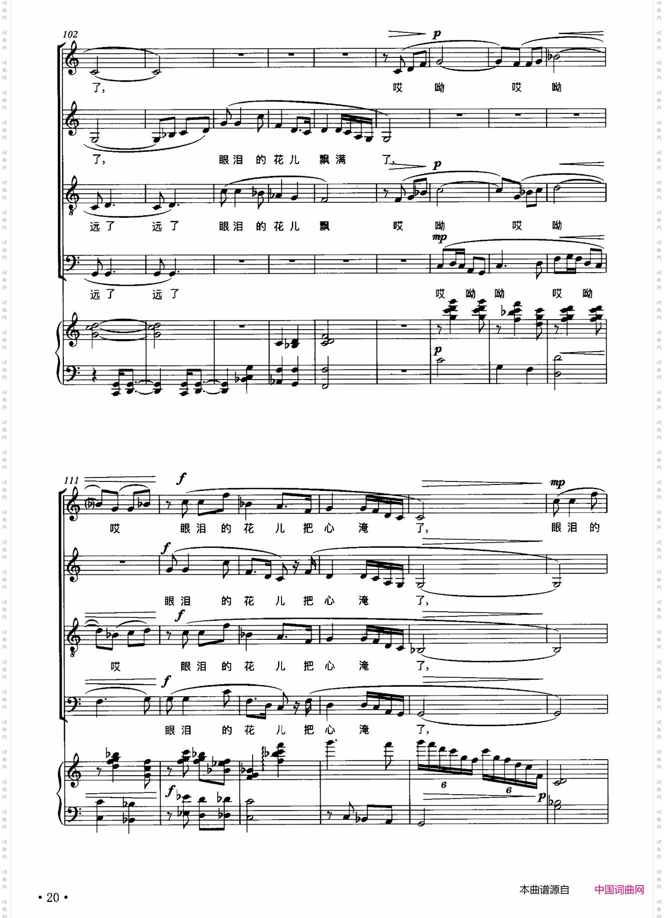 眼泪花儿把心淹了_正谱