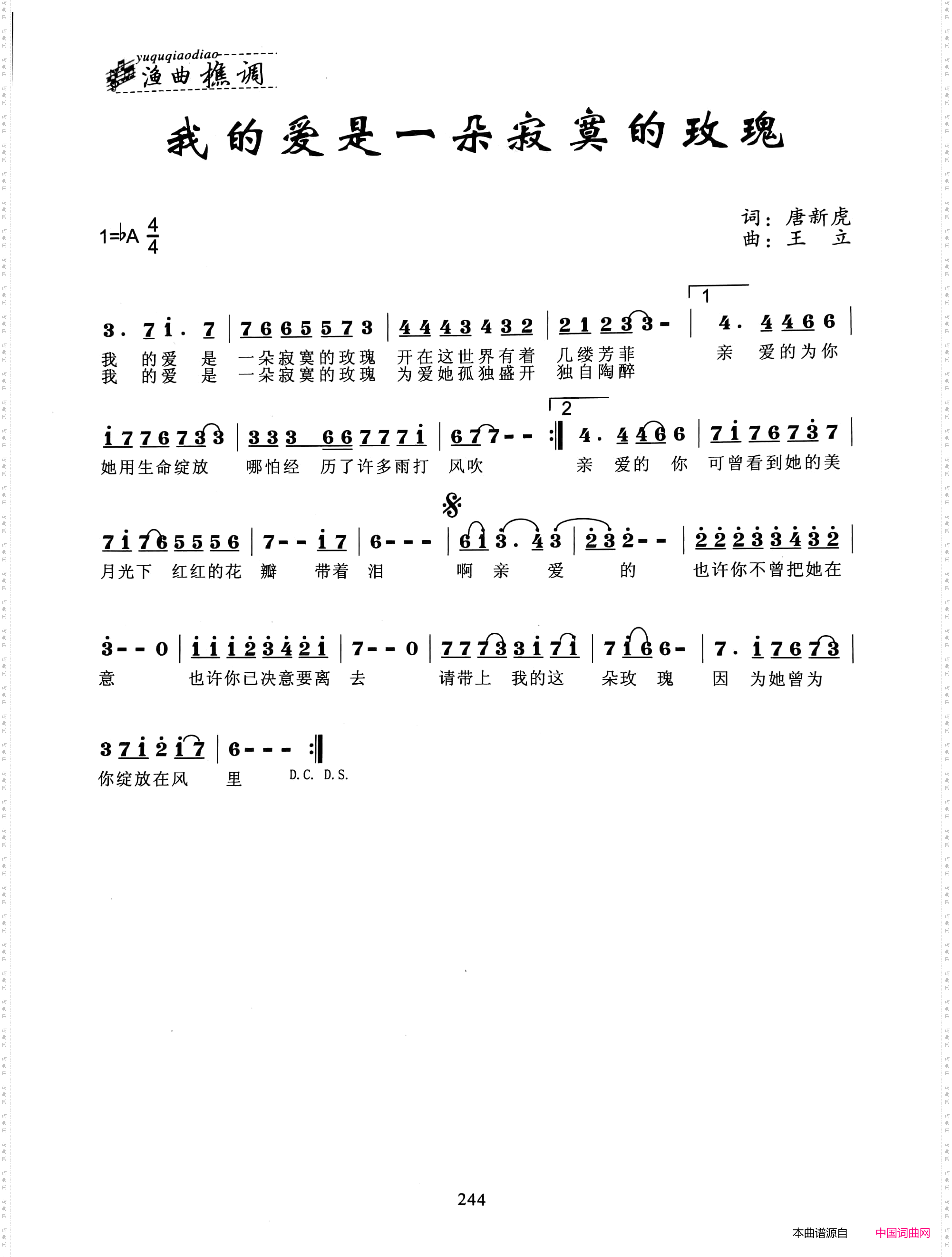 我的爱是一朵寂寞的玫瑰