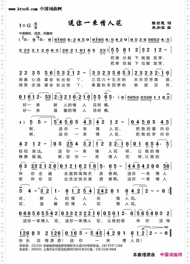 送你一束情人花