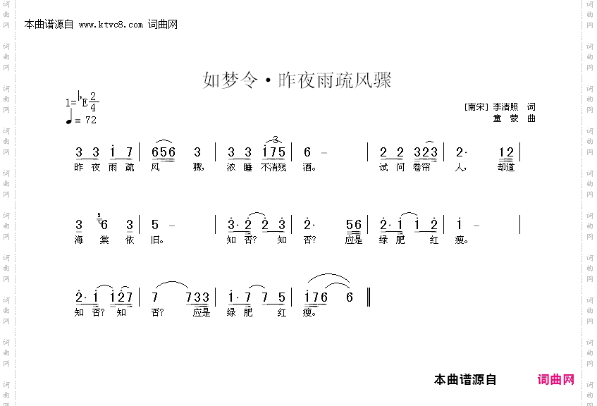 如梦令·昨夜雨