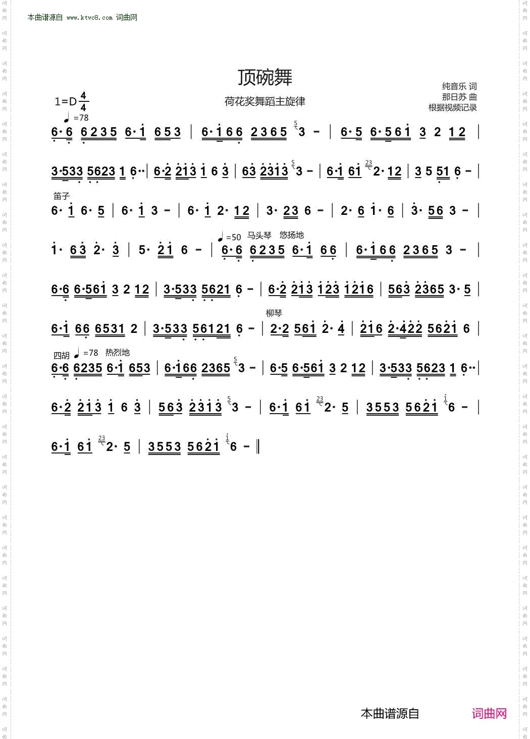 顶碗舞_荷花奖舞蹈音乐主旋律