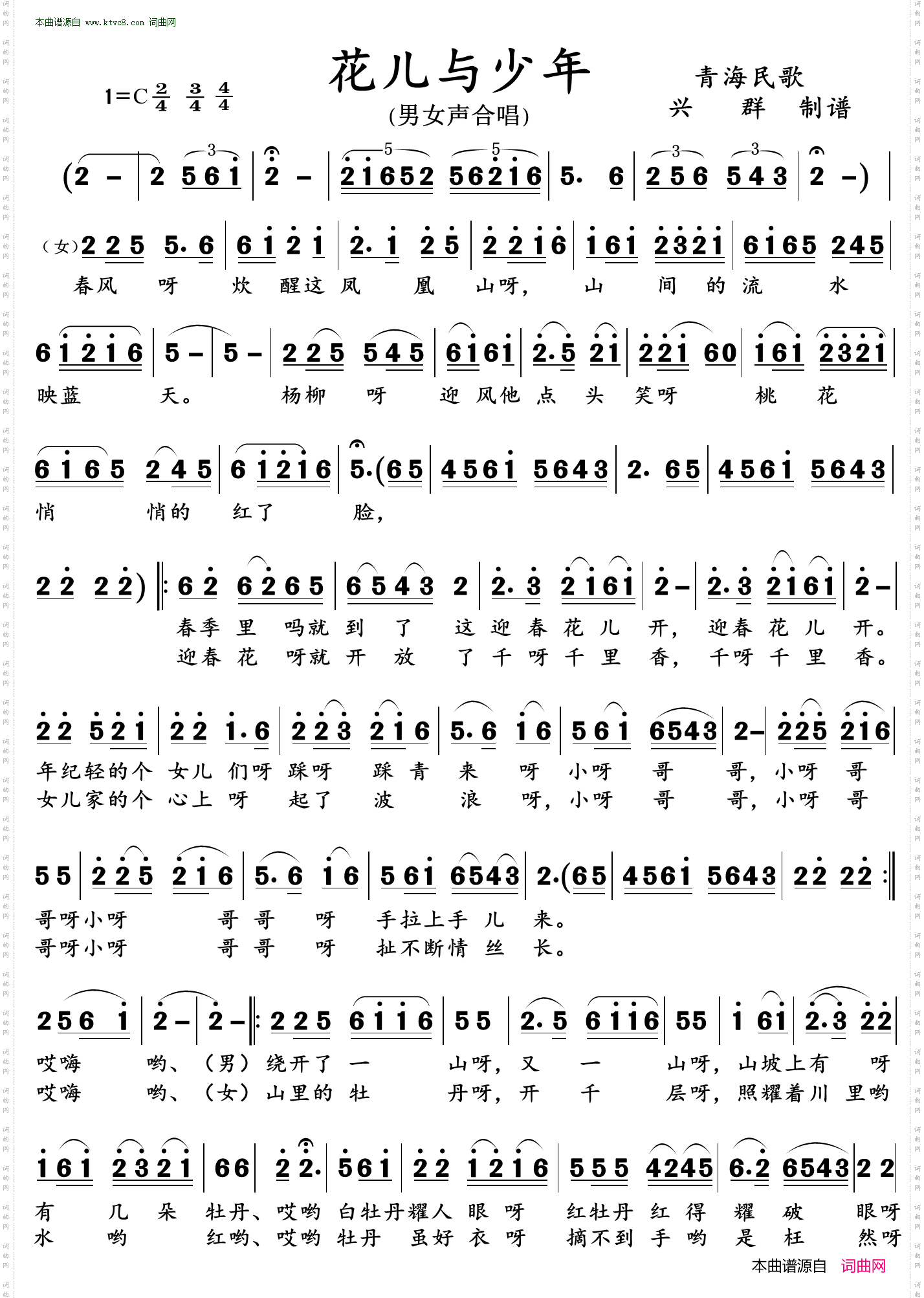 花儿与少年_男女声合唱