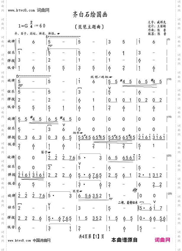 齐白石绘国画_电子琴四重奏〖191号〗