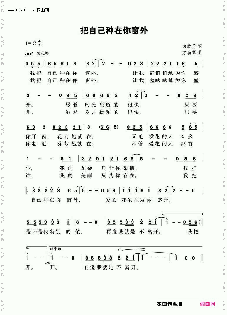 把自己种在你窗外