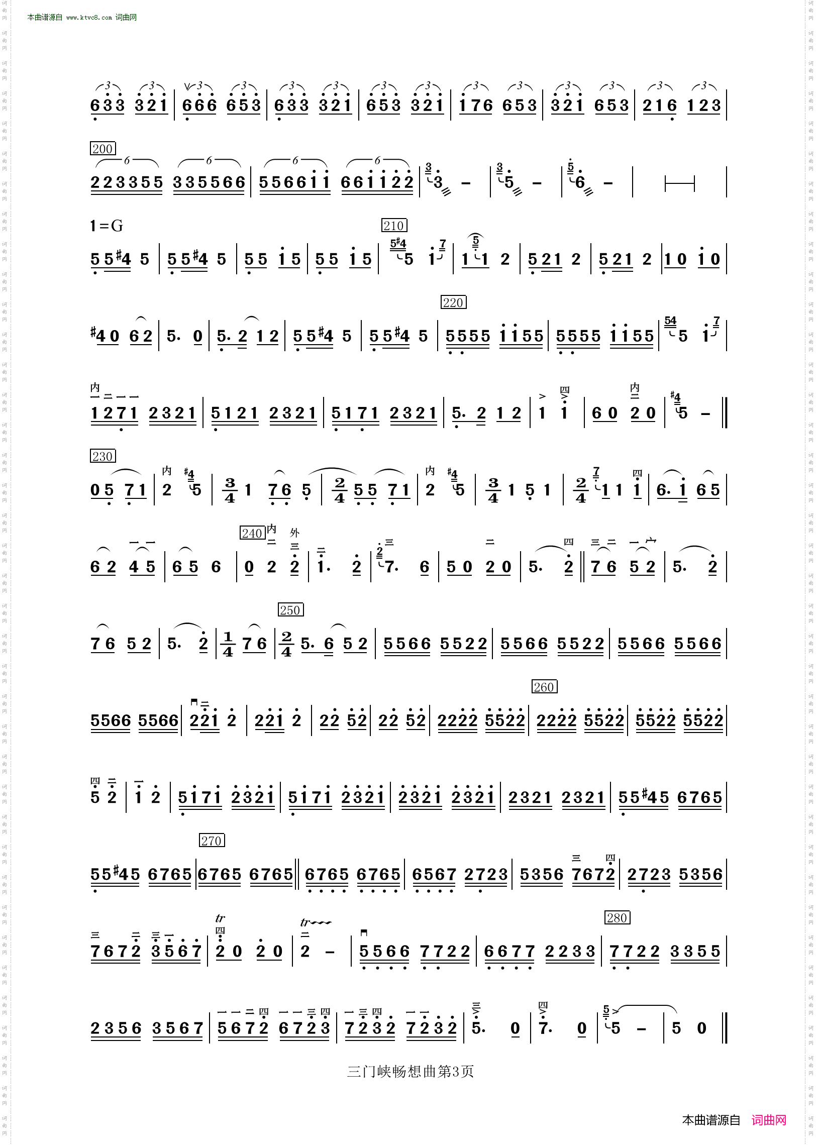 《三门峡畅想曲》简谱 刘文金作曲  第3页