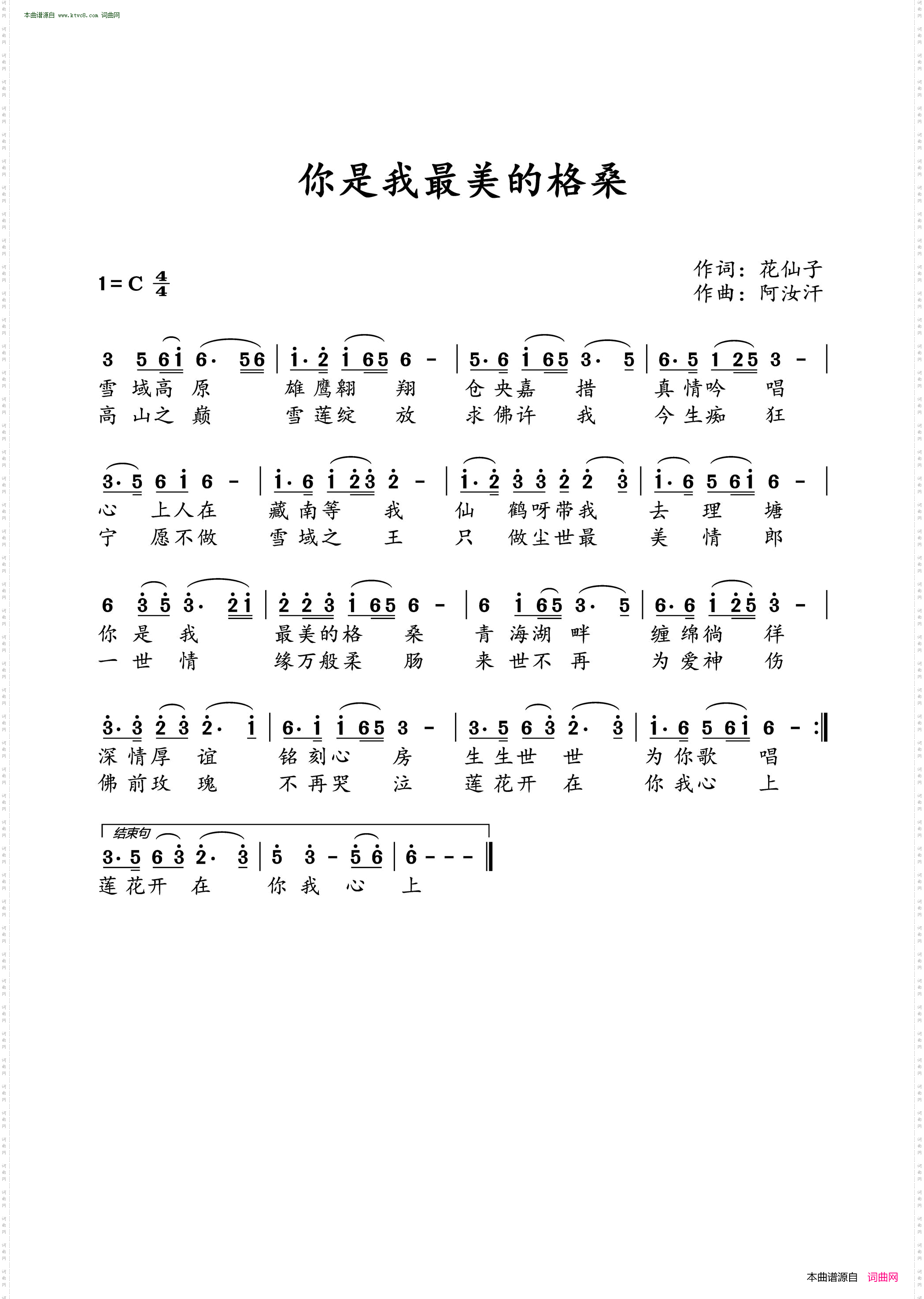你是我最美的格桑