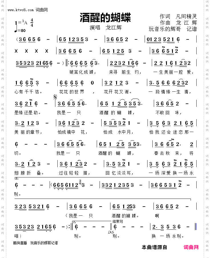 酒醒的蝴蝶