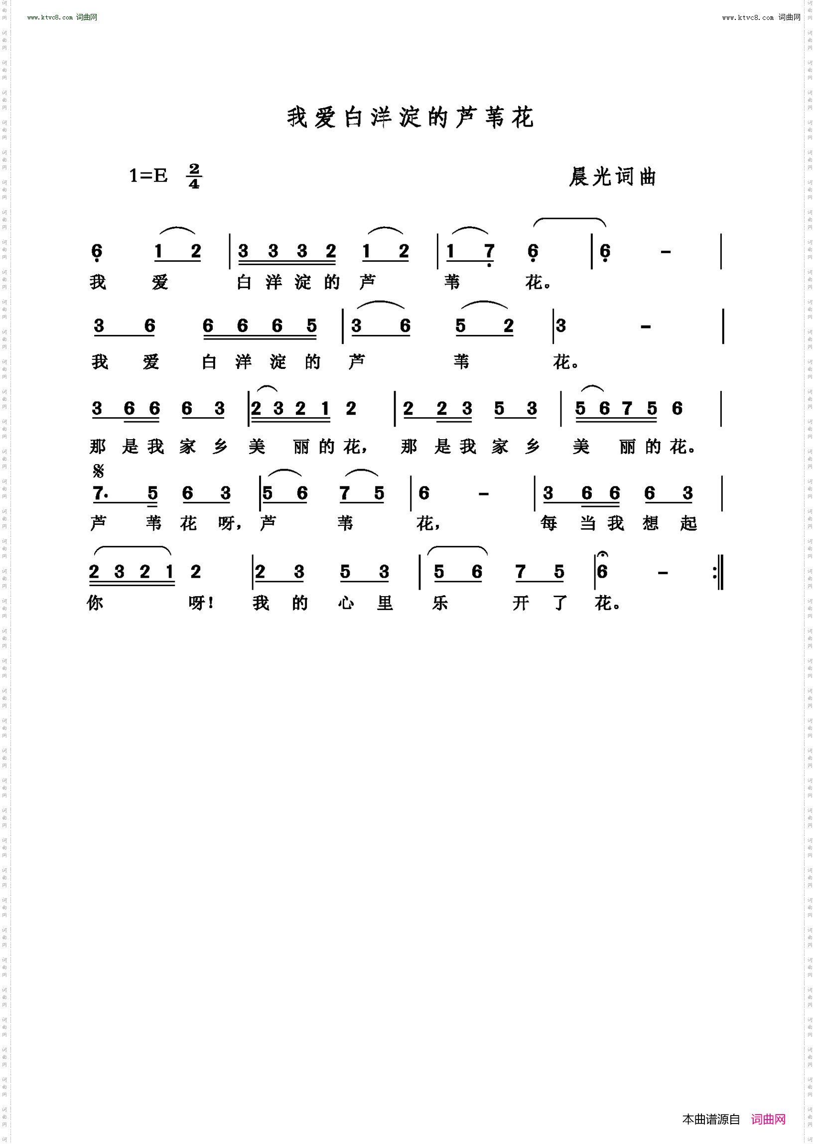 我爱白洋淀的芦苇花