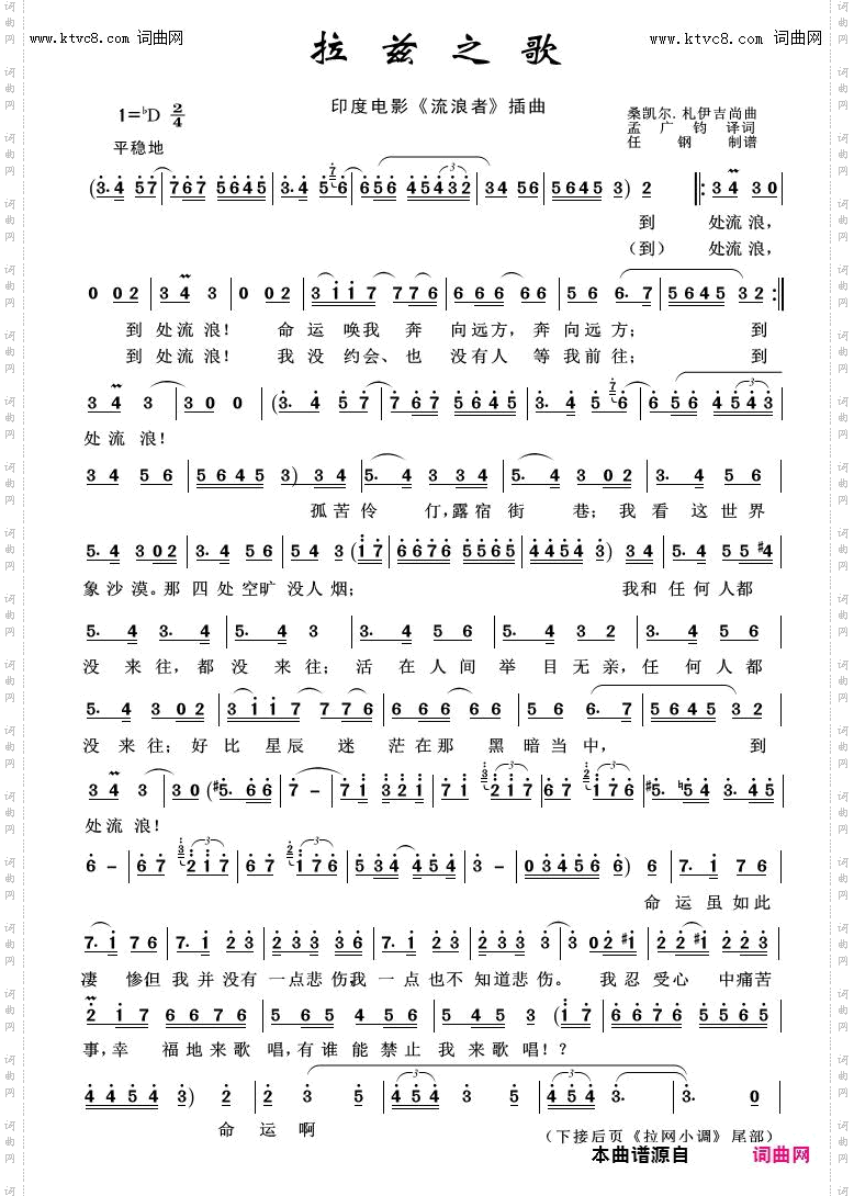 拉兹之歌_外国歌曲100首