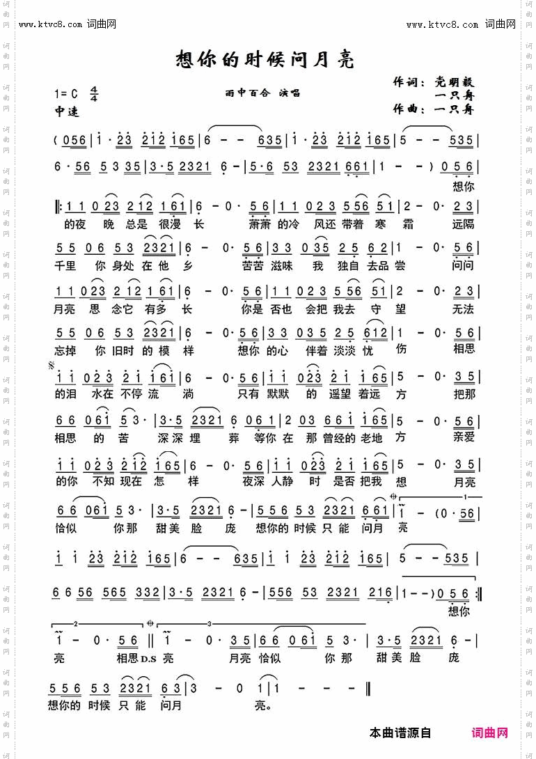 想你的时候问月亮_雨中百合